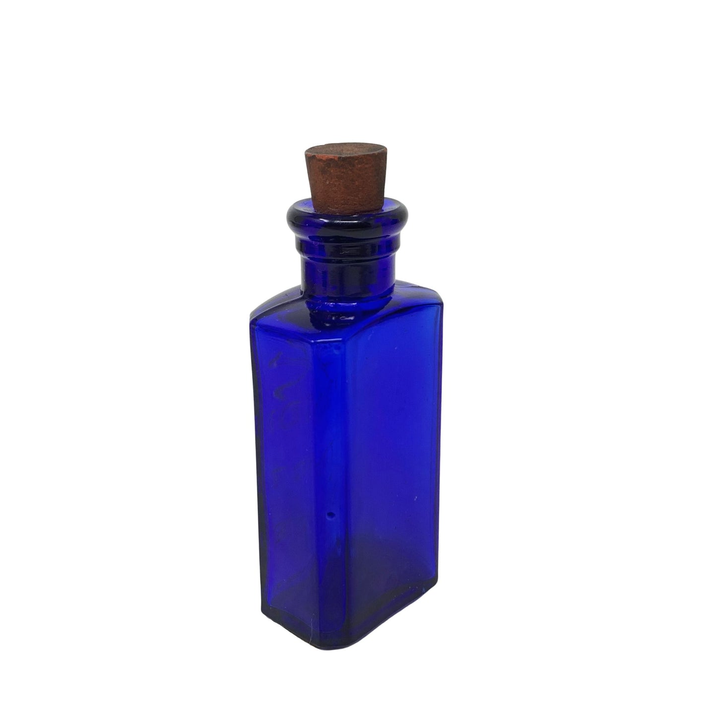 Antique Cobalt Iodine Poison Bottle With Original Applicator