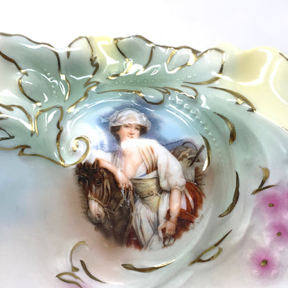 Royal Bayreuth Antique Porcelain Portrait Bowl
