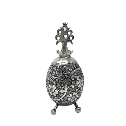 Antique Silverplate Repousse Perfume Bottle