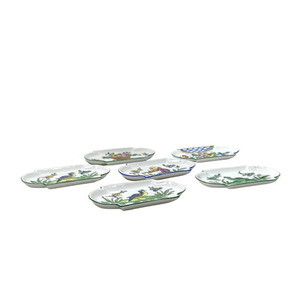 Aladin France Hand Painted Porcelain Butter Pats (6)
