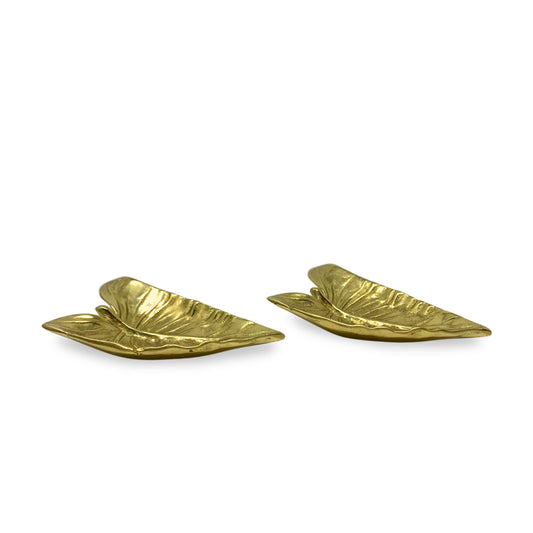 Virginia Metalcrafters 4" Calla Lily Leaf Trays (Pair)