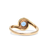 10K Gold Blue Topaz Solitaire Ring - Size 5.25