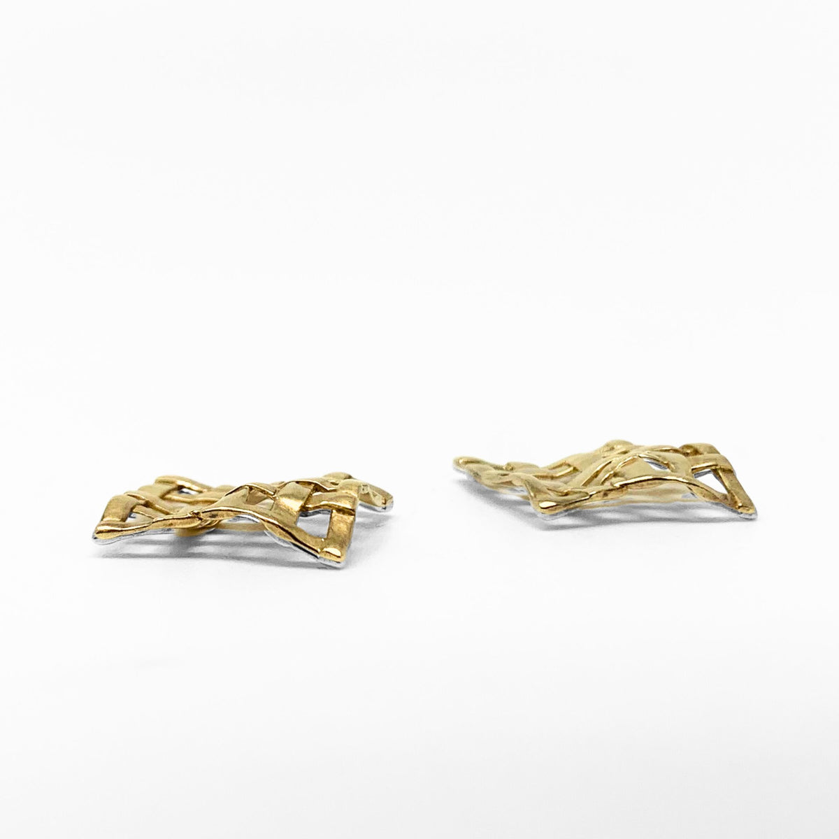 14K Gold 16mm Waffle Earring Jackets