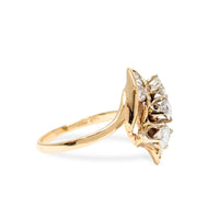 14K Gold 1.15tcw 7 Diamond Cocktail Ring - Size 7.25