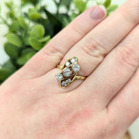 14K Gold 1.15tcw 7 Diamond Cocktail Ring - Size 7.25