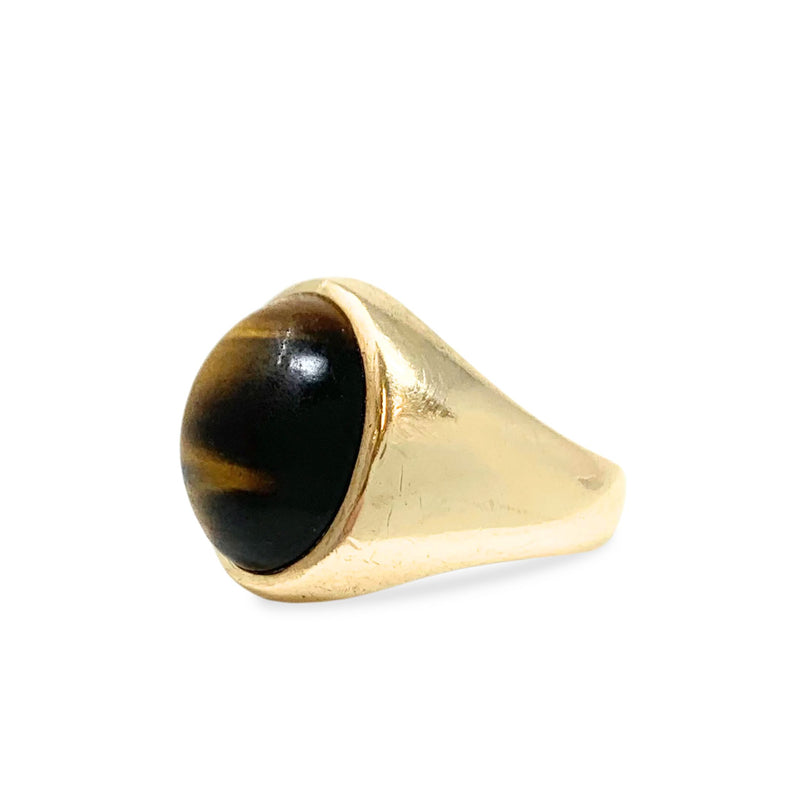 10K Gold Vintage Men’s Tiger Eye Ring - Size 10