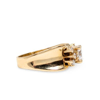 14K Gold Ribbon Band Diamond Ring - Size 7