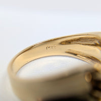 14K Gold Ribbon Band Diamond Ring - Size 7