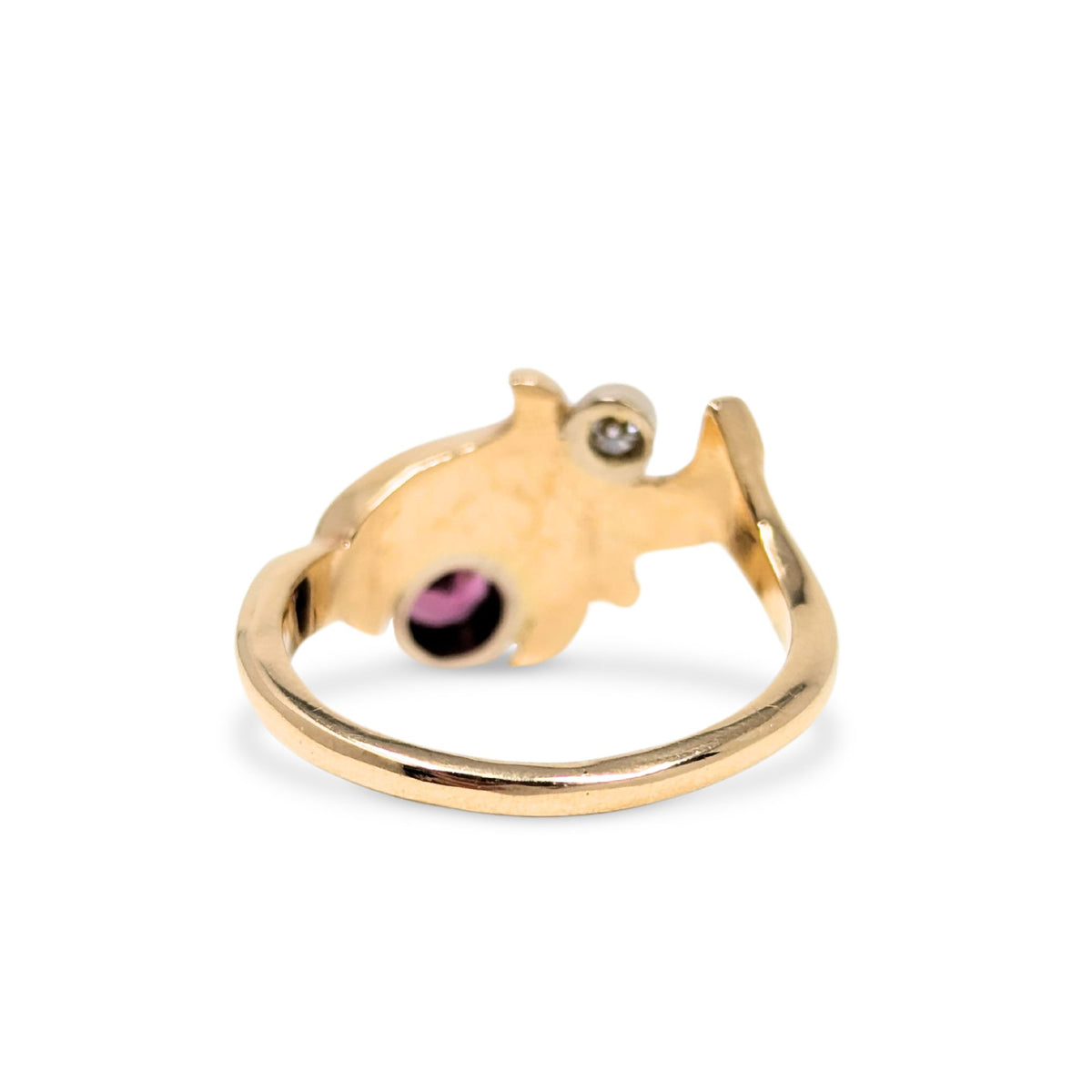 14K Gold Diamond & Garnet Ring - Size 5