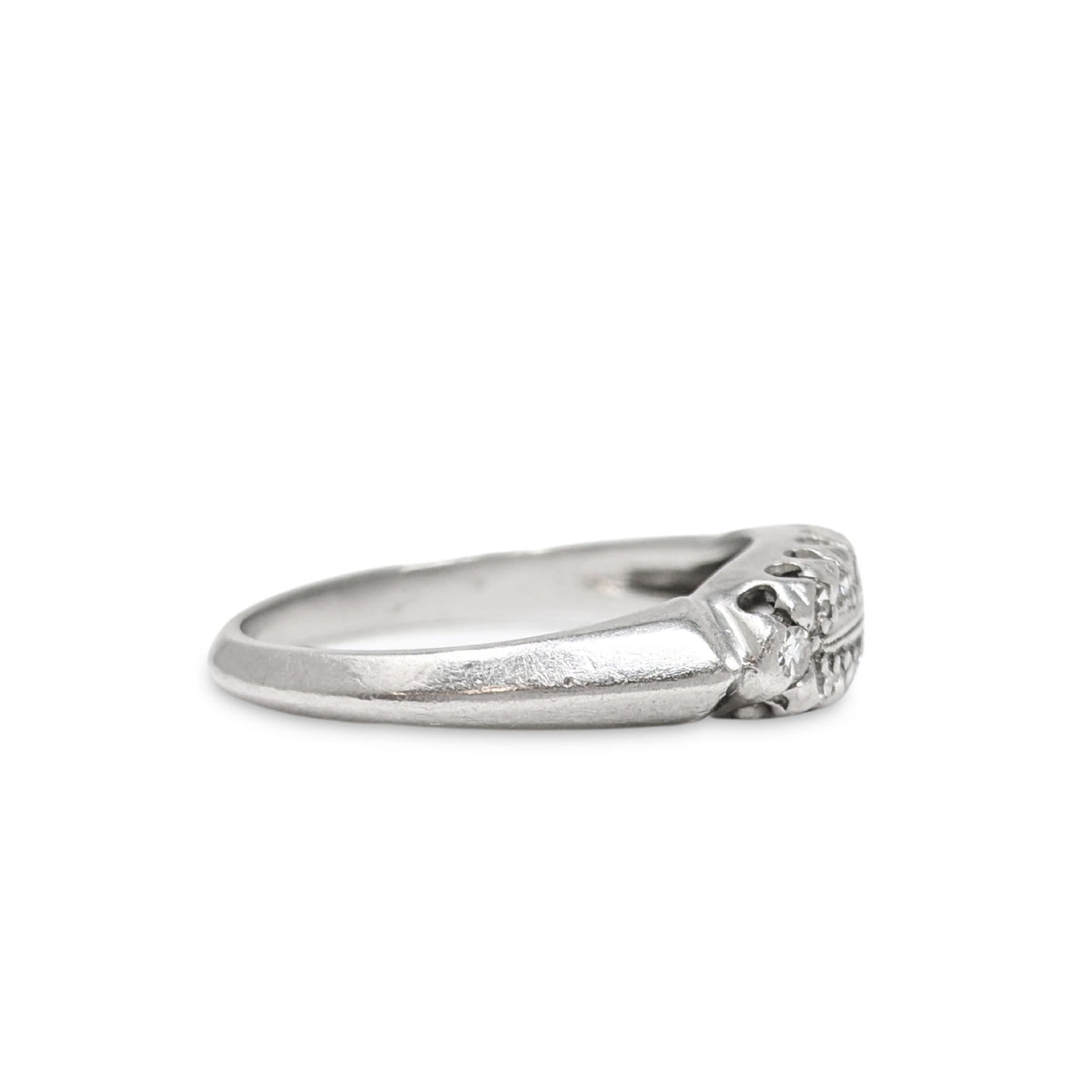 Antique Platinum 14 Diamond Ring - Size 5