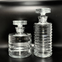 Global Views 2pc Hand Blown Ribbed Decanter Set