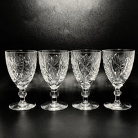 Webb Corbett Cut Rock Crystal Wine Glasses (4) WEC21