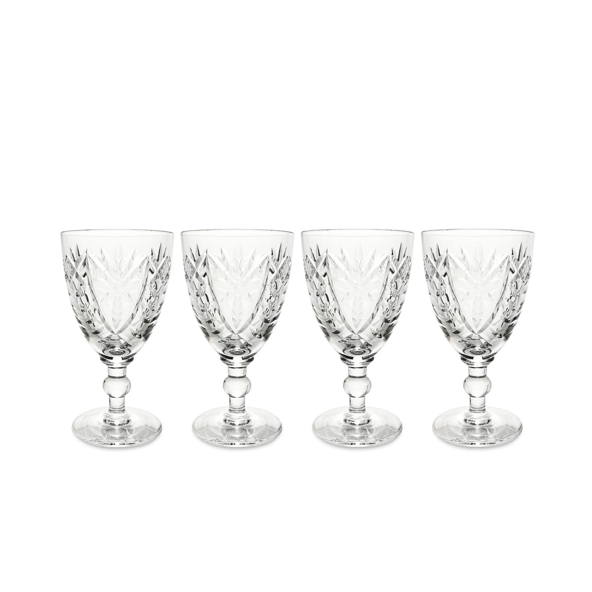 Webb Corbett Cut Rock Crystal Wine Glasses (4) WEC21