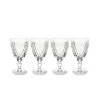 Webb Corbett Cut Rock Crystal Wine Glasses (4) WEC21