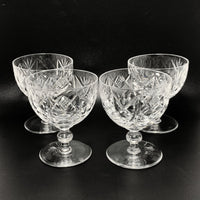 Webb Corbett Cut Rock Crystal Champagnes/Tall Sherbets (4) WEC21