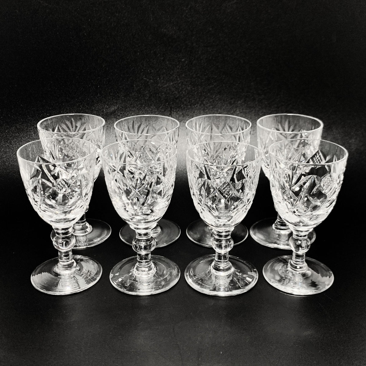 Webb Corbett Cut Rock Crystal Cordials (8) WEC21