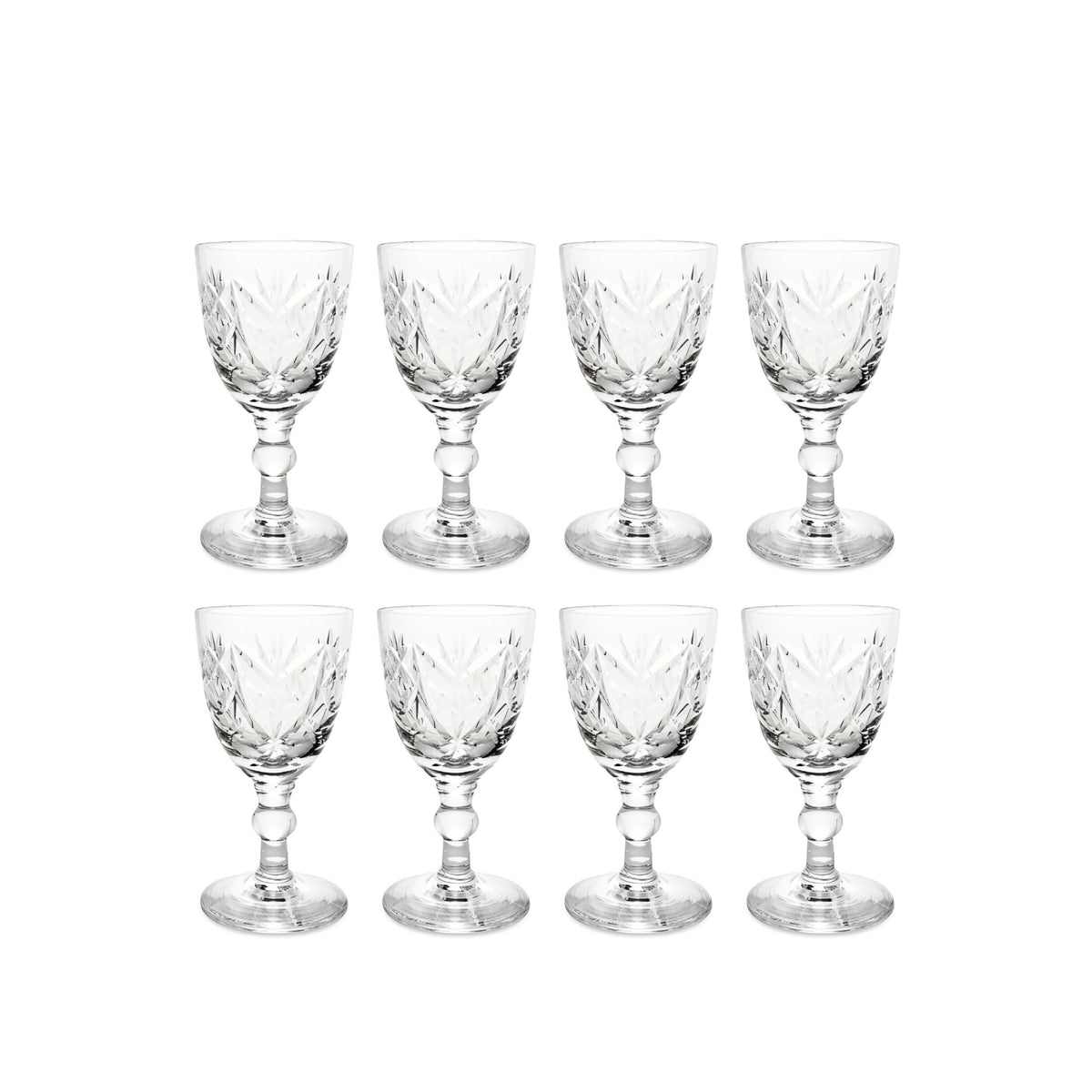 Webb Corbett Cut Rock Crystal Cordials (8) WEC21