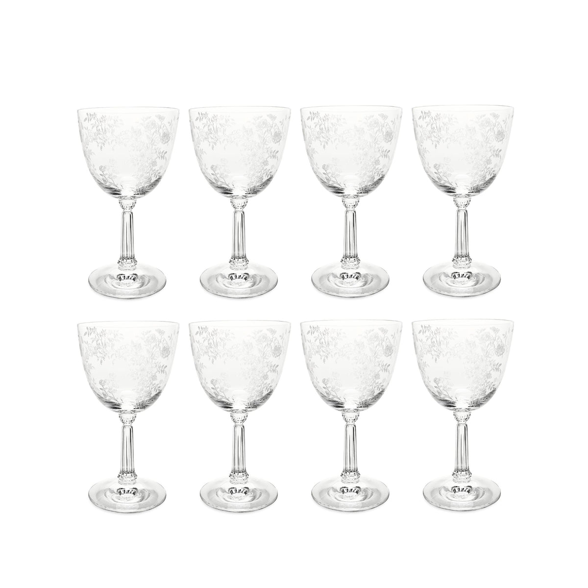 Fostoria "Bouquet" Water Goblets (8)