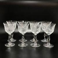 Vintage Cut Crystal Wine Glasses (8)