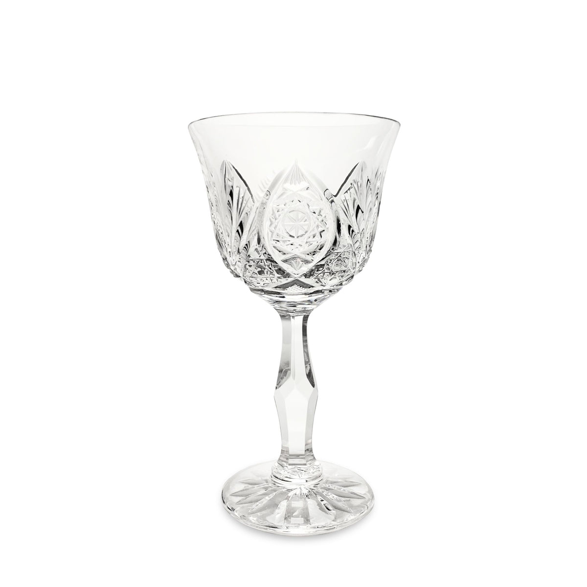 Vintage Cut Crystal Wine Glasses (8)