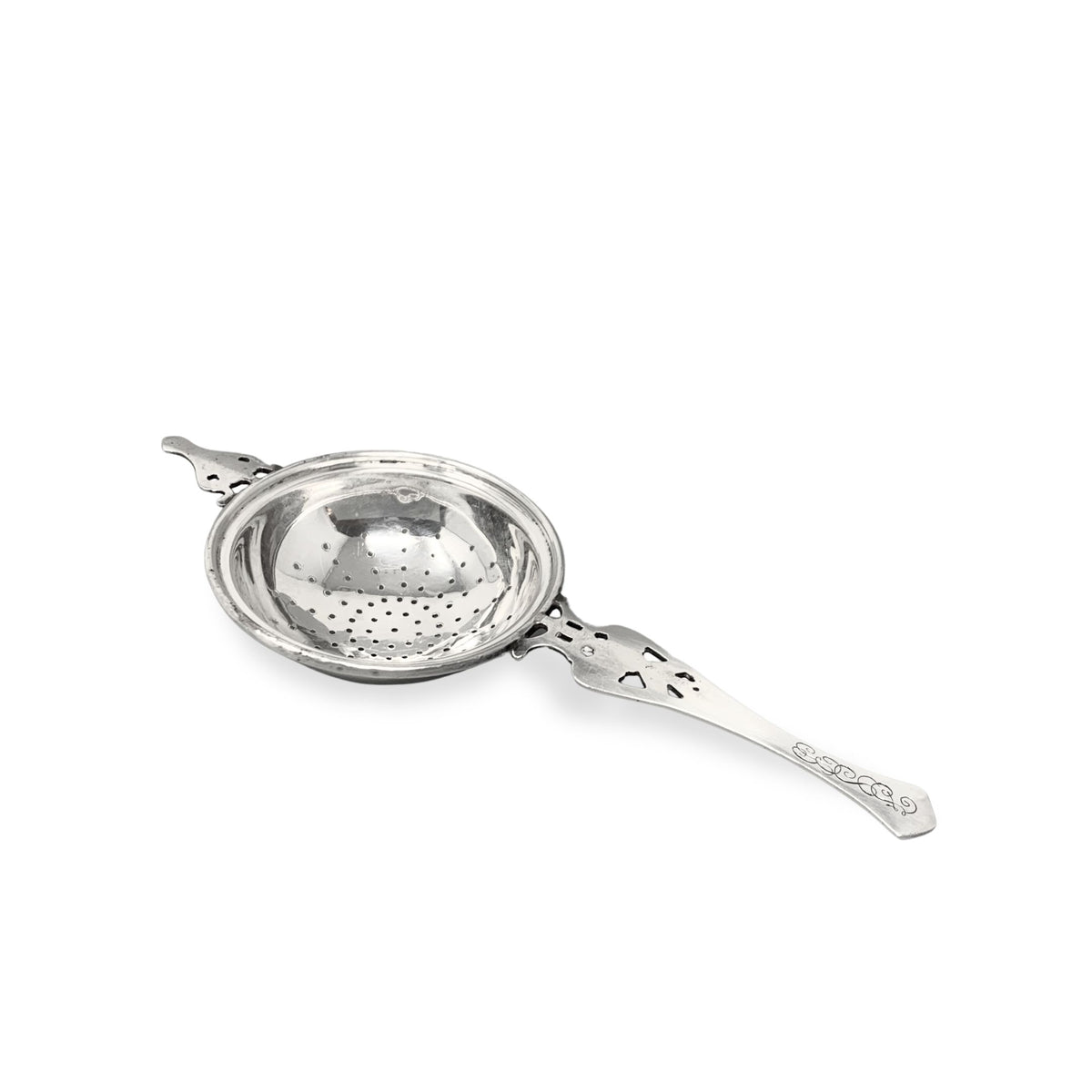 G.H. French (North Attleboro, MA) Sterling Silver Monogrammed Tea Strainer