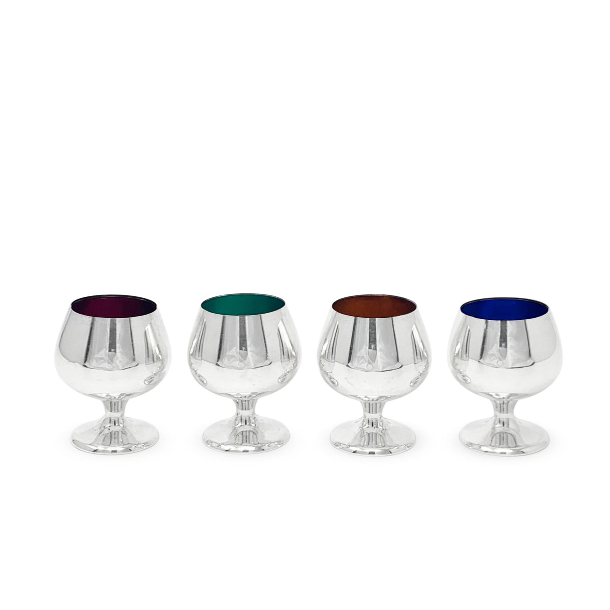 Gorham Enameled Sterling Cordial Cups (4)