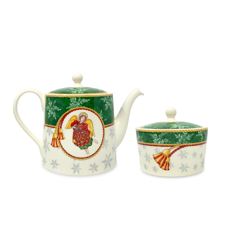 Wedgwood "Winter Festival" Teapot & Covered Sugar Bowl