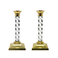 Waterford Crystal and Brass "Cambridge" Candlesticks (Pair)