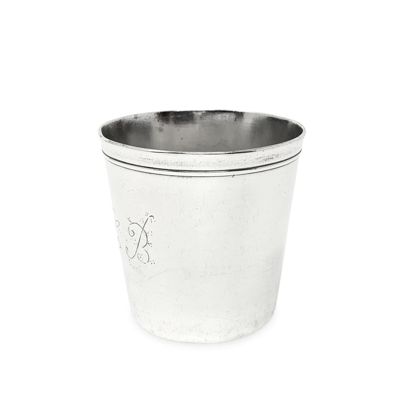 Christofle Silverplate Monogrammed Baptism Tumbler