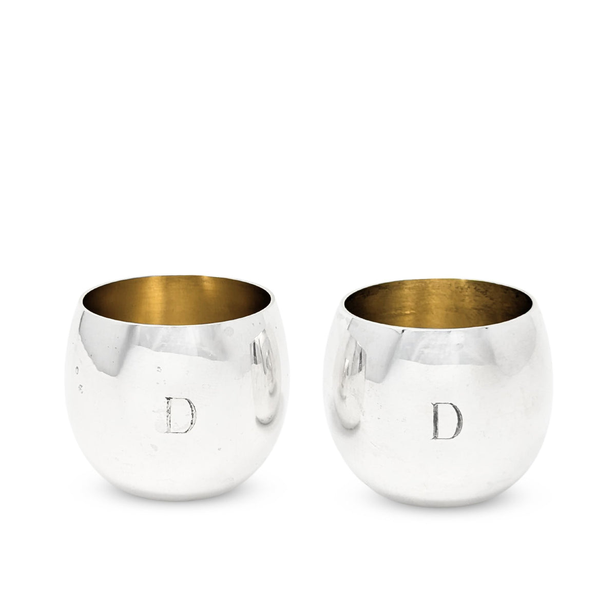 Tiffany & Co. Sterling Liqueur Cups (2), "D" Monogram