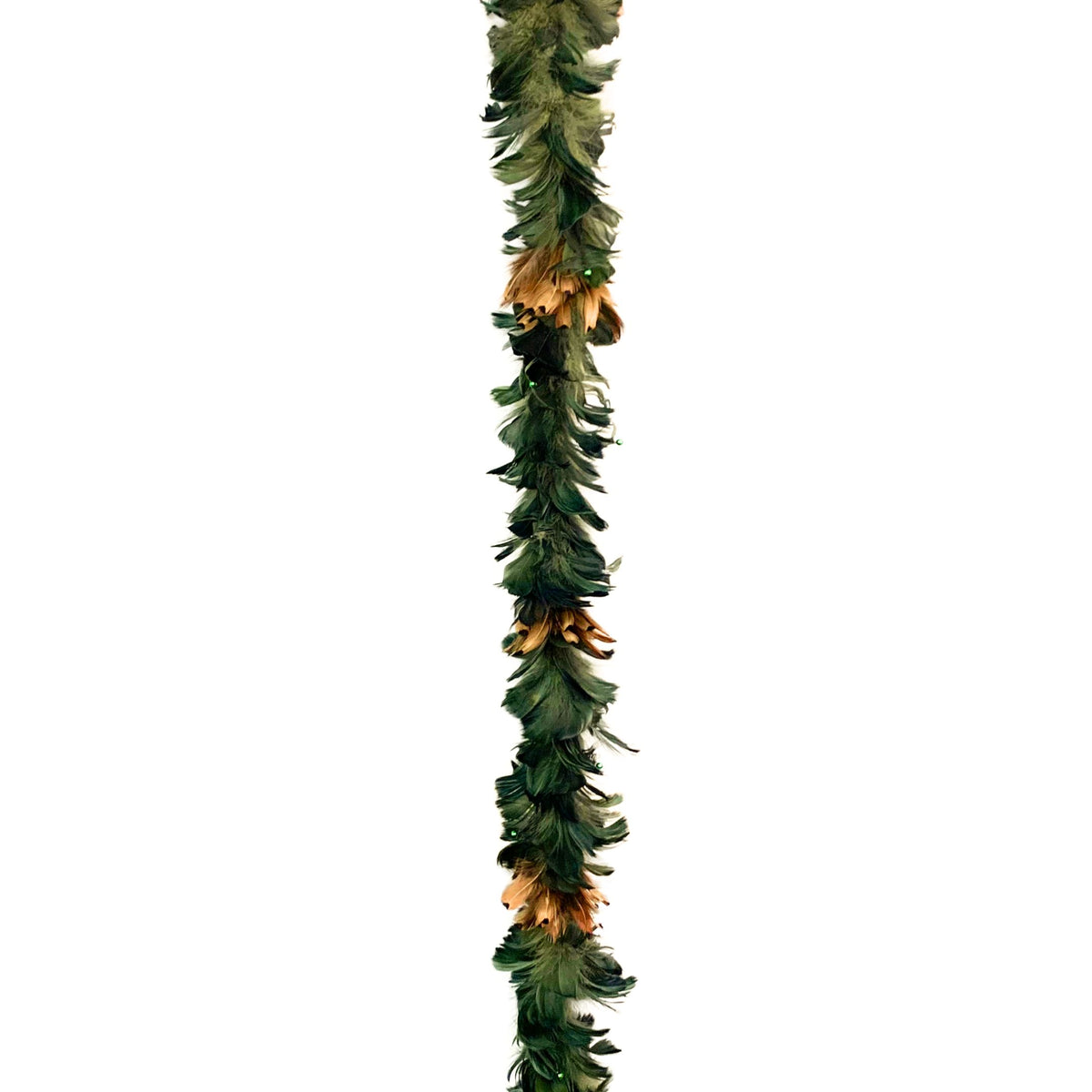 Dyed & Beaded Natural Feather Garland (8ft, Set of 5)