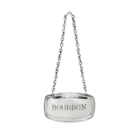 Plato English Silverplate (4) Decanter Labels (Gin, Vermouth, Scotch, Bourbon)