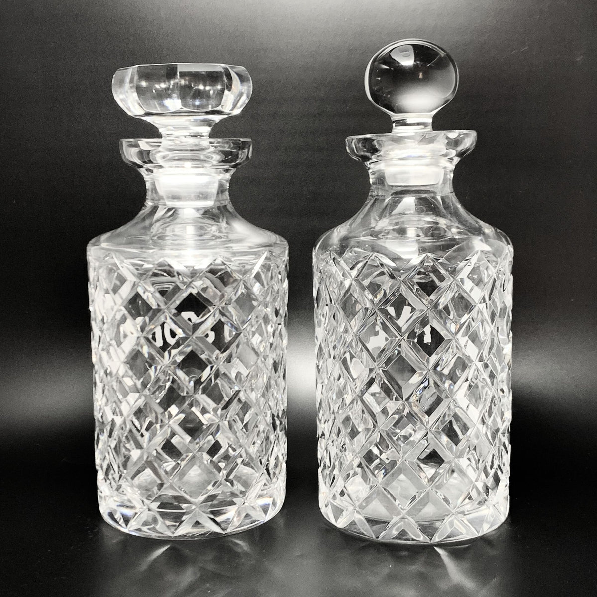 Vintage Crystal Scotch & Rye Decanters (2)