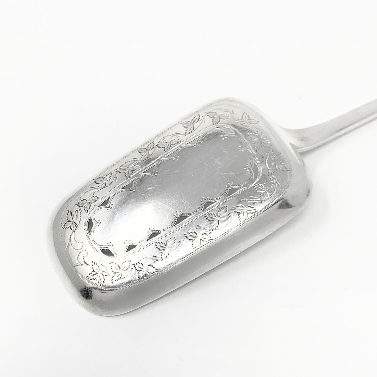 M.A. Nordemann Denmark 1907 Slotted Silver Serving Spoon