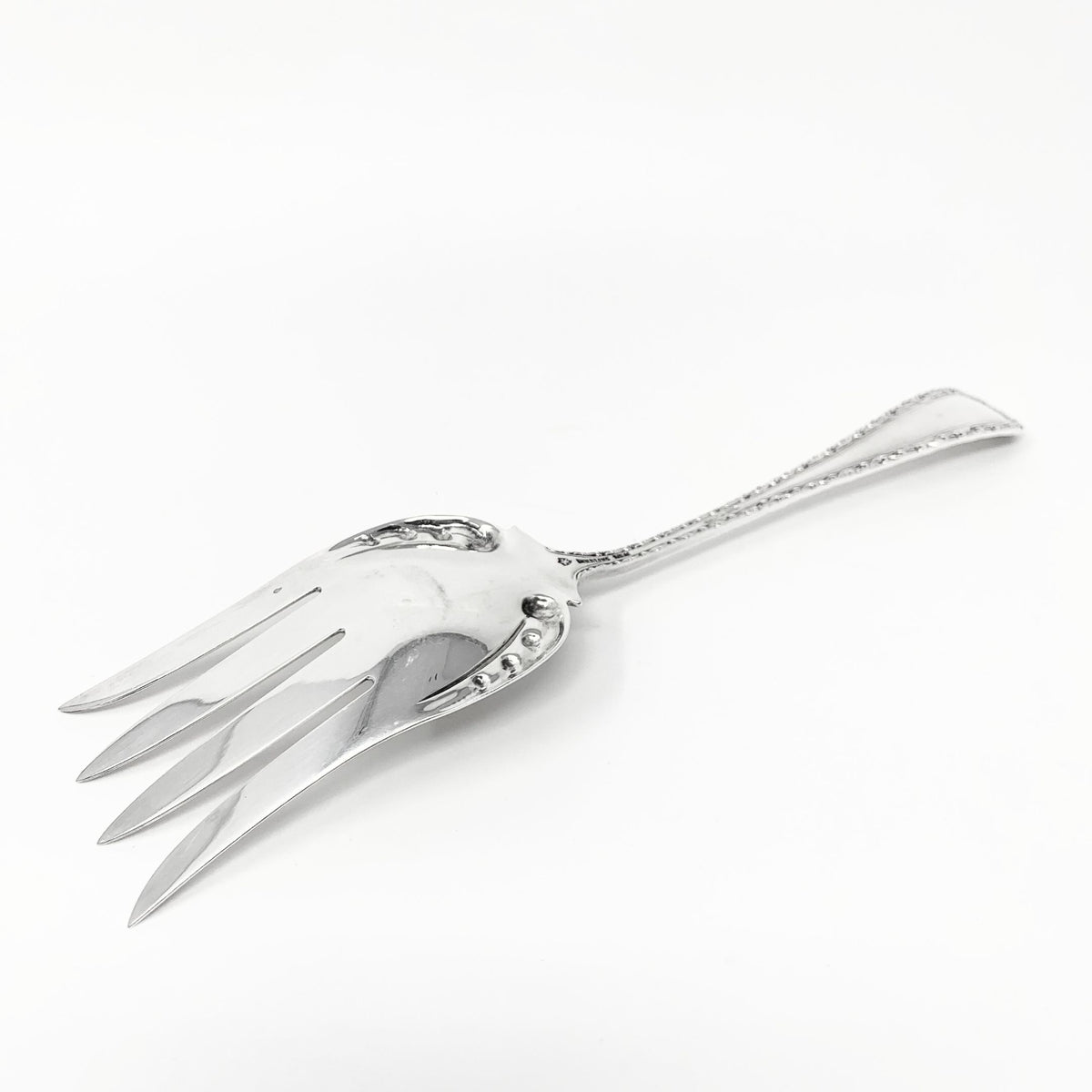 Davis & Galt Sterling Large Fish/Vegetable Serving Fork, Monogrammed