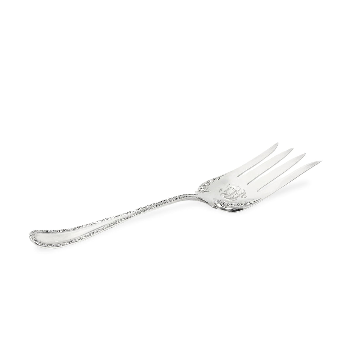 Davis & Galt Sterling Large Fish/Vegetable Serving Fork, Monogrammed