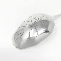 C. Klestrup Danish Silver Slotted Serving Spoon, Monogrammed