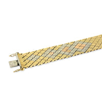 Italian 18K Multi-Tone Gold Scale Link Bracelet