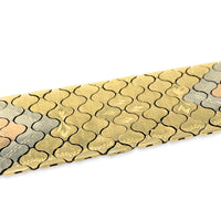 Italian 18K Multi-Tone Gold Scale Link Bracelet