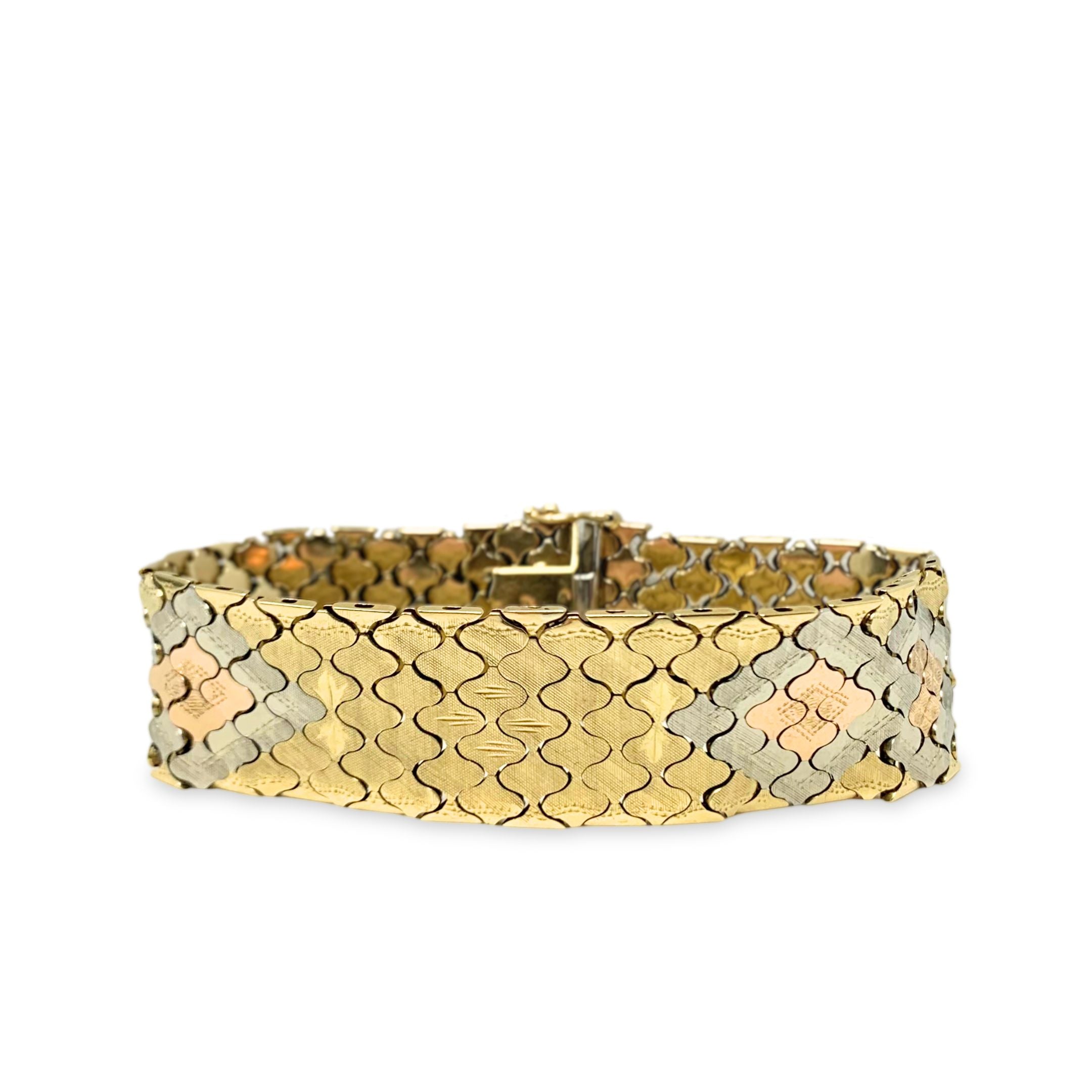 Italian 18K Multi-Tone Gold Scale Link Bracelet – Goodman's