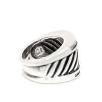 David Yurman Sterling Silver & Diamond Cigar Band Ring - Size 6