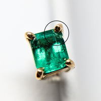 14K Gold Natural Emerald Stud Earrings