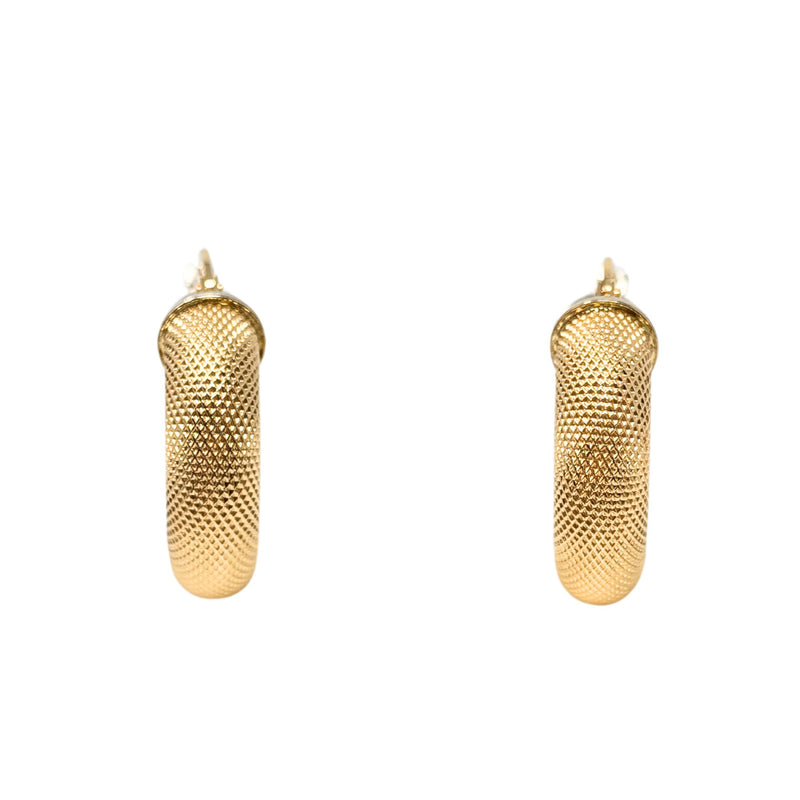 UnoAerre 18K Gold Textured Hoop Earrings