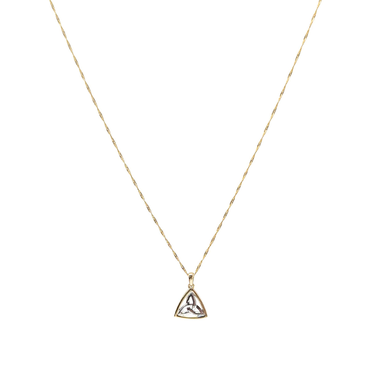 14K Two-Tone Gold 19” Celtic Trinity Knot Necklace