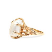 14K Gold Mabe Pearl Ring - Size 8.25