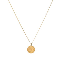 French 20 Franc Gold Coin Necklace on 14K Gold Box Chain