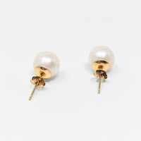 14K Gold 8mm Pearl Stud Earrings