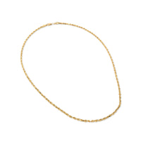 14K Gold 16” 2.4mm Diamond Cut Rope Chain