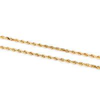 14K Gold 16” 2.4mm Diamond Cut Rope Chain