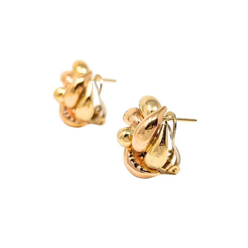 Italian 18K Yellow & Rose Gold 20mm Love Knot Earrings